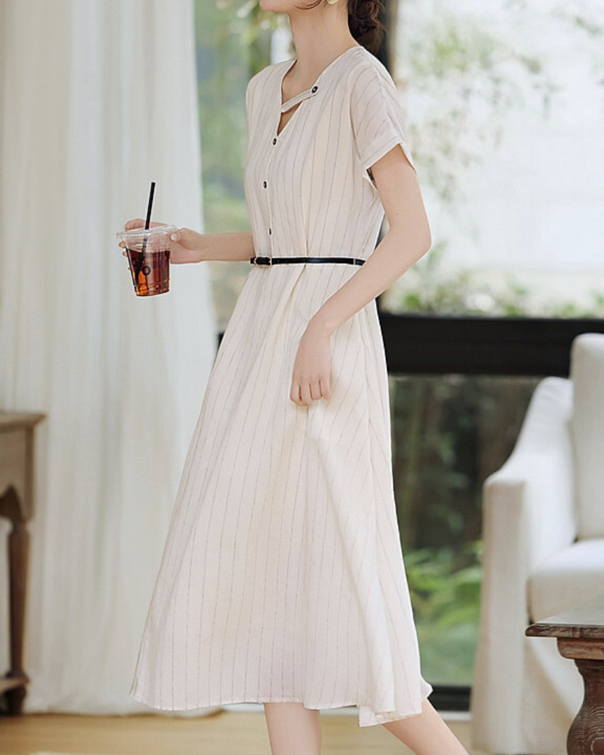 Linea Whisper Stripe Midi Dress