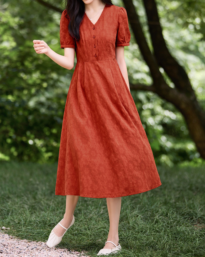 Mira Clay Bloom Cotton Dress