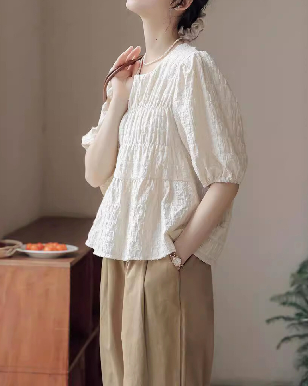 Elodie Crinkle Soft Blouse