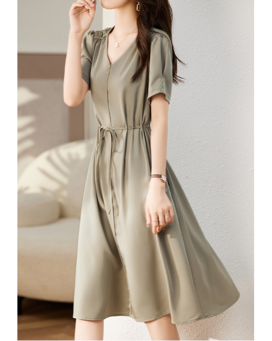 Lina Flow Waist Tie Dress