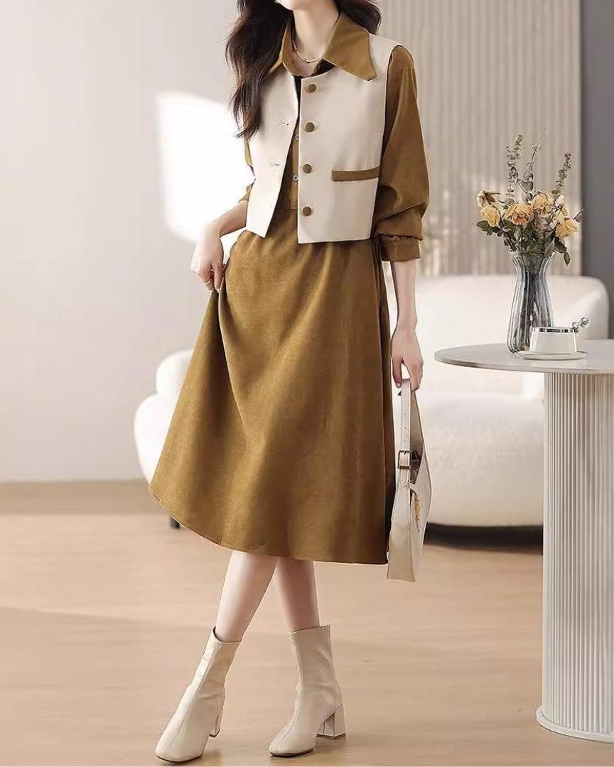 Ivette Layered Collar Set Dress