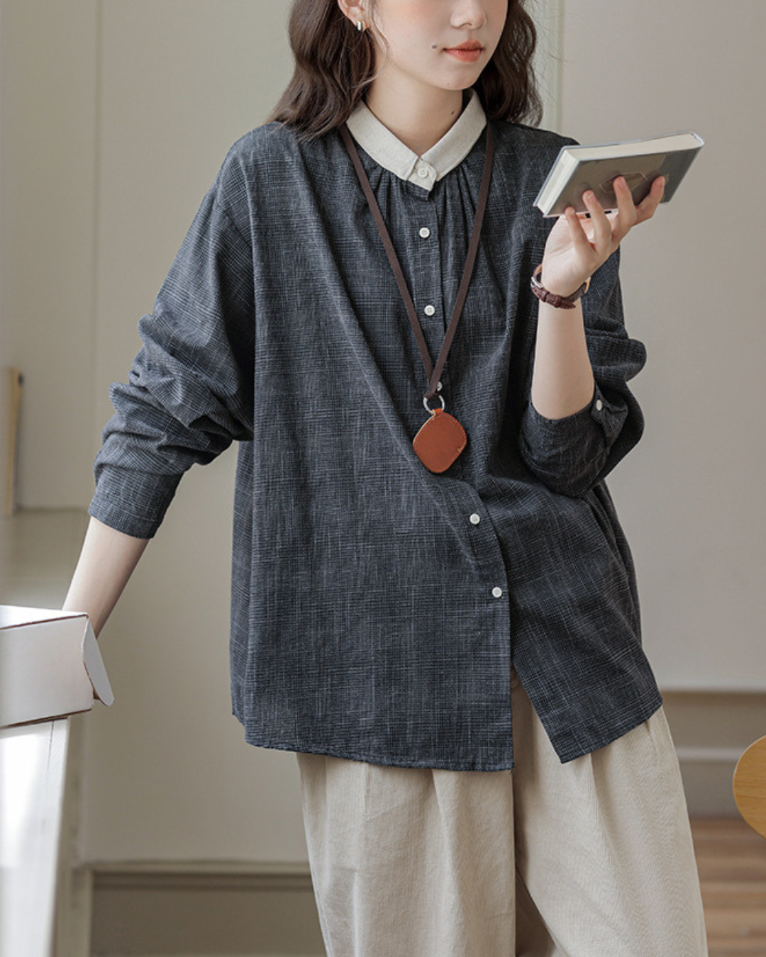 Nella Contrast Collar Shirt