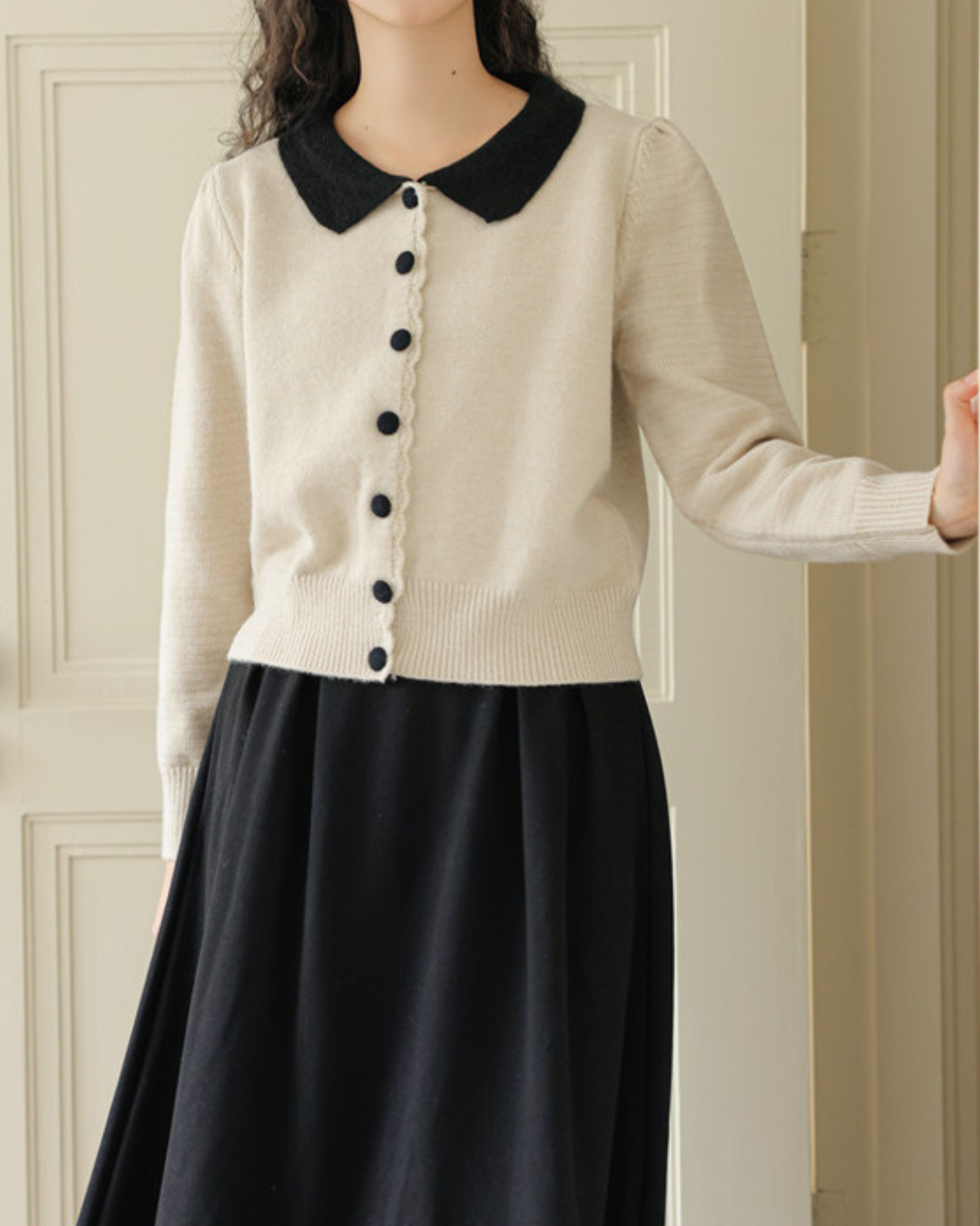 Elodie Soft Collar Knit Cardigan