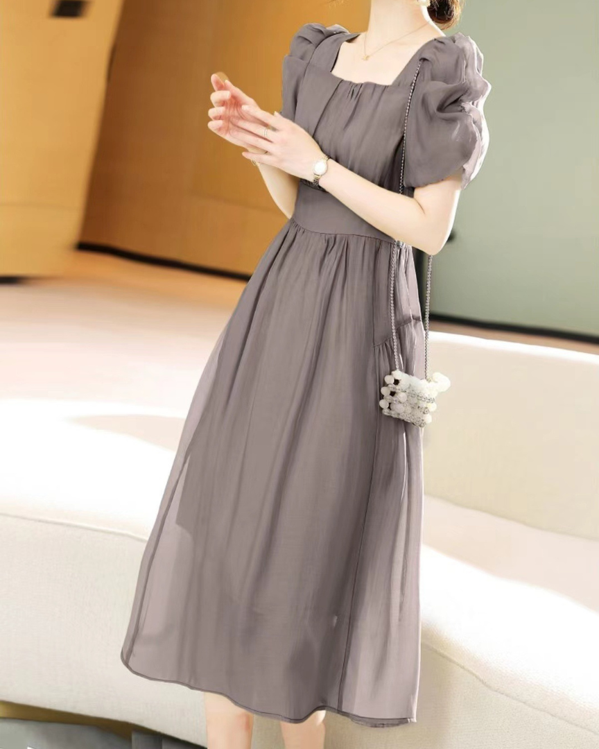 Arielle Light Gathered Dress