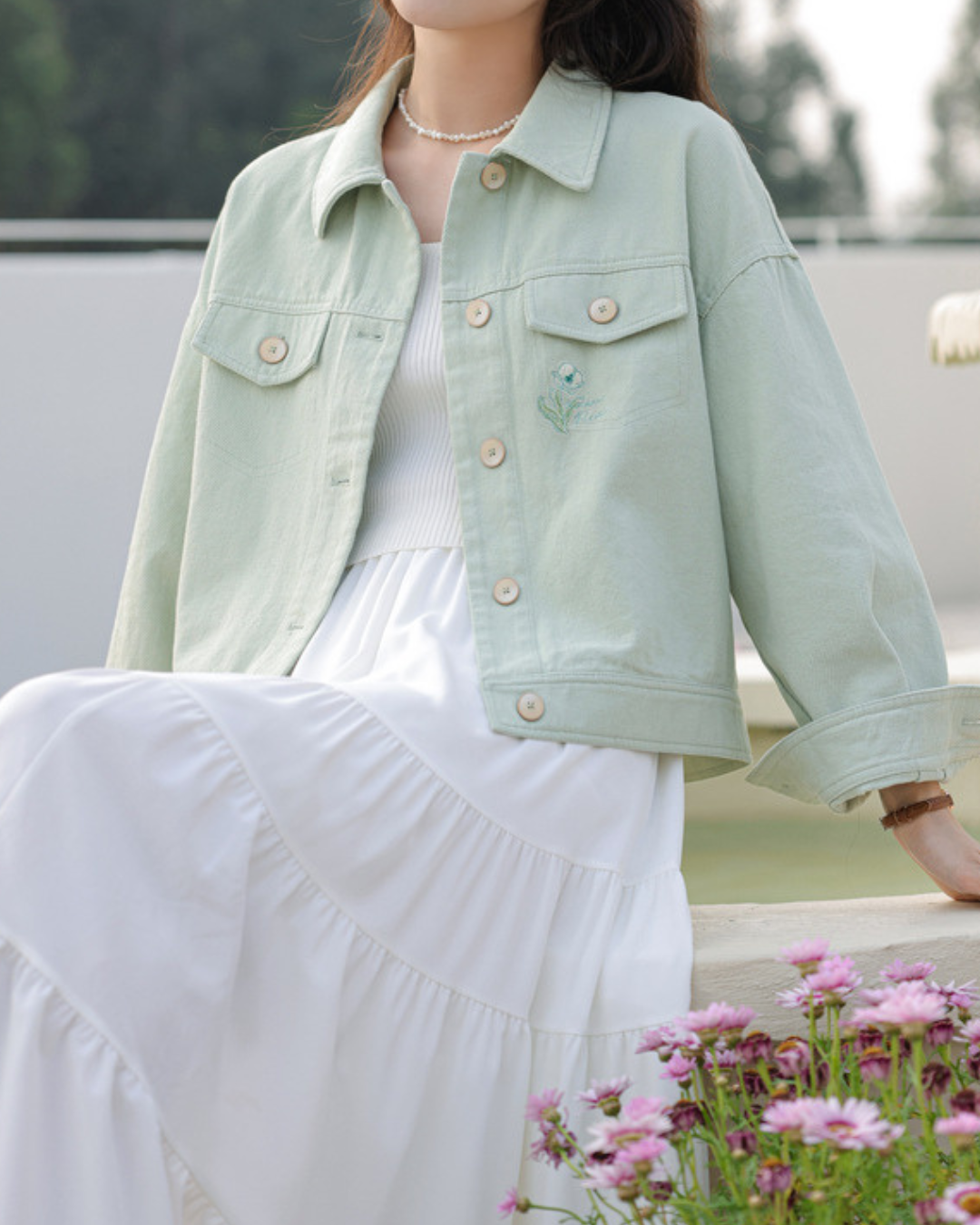 Siena Bloom Embroidered Denim Jacket