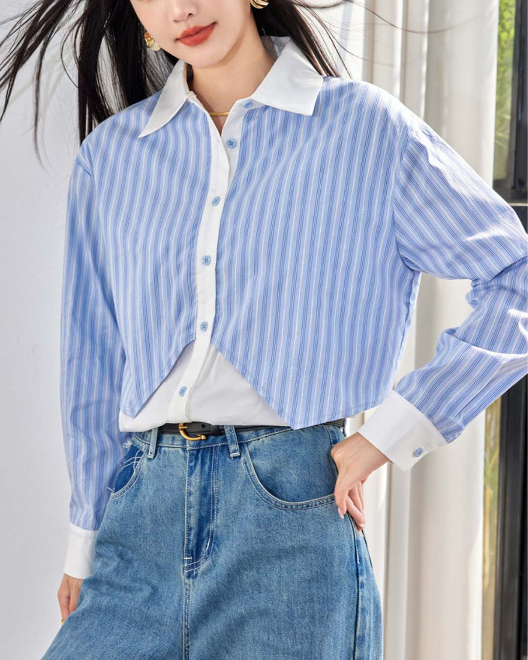 Maye Layered Stripe Shirt