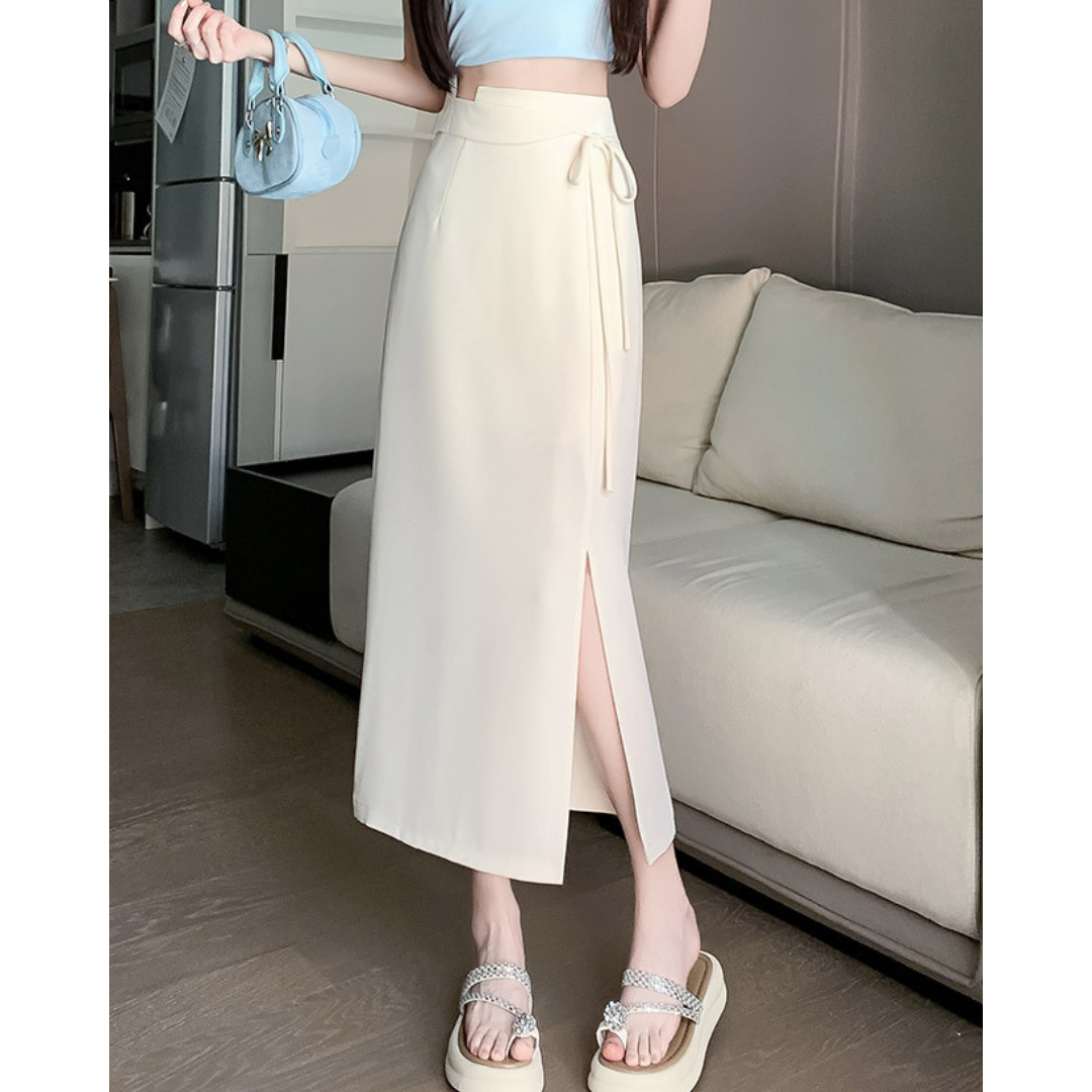 Clea Wrap Tie Midi Skirt