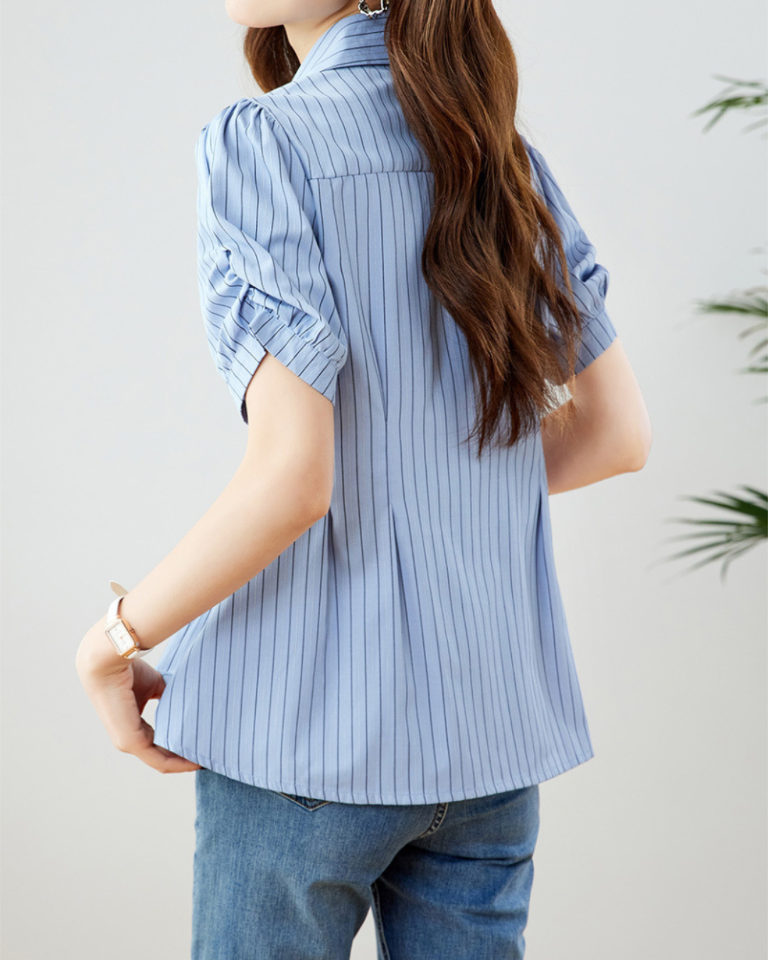 Sylvie Soft Pinstripe Wrap Shirt