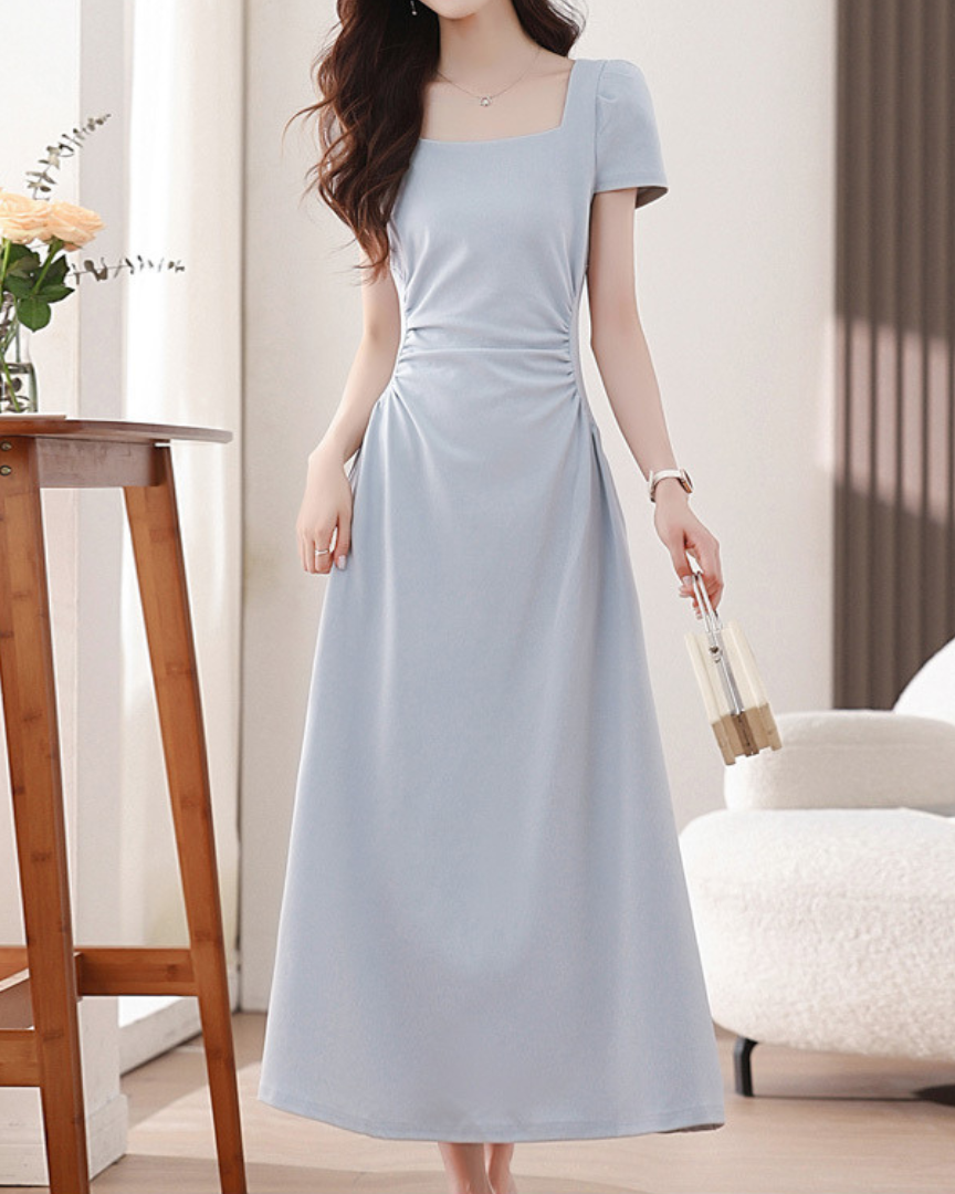 Serene Gathered Waist Midi Dress