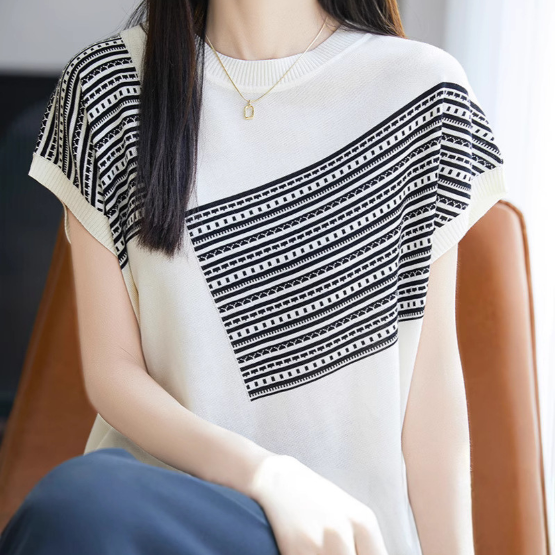 Amelie Soft Geo Stripe Knit Top