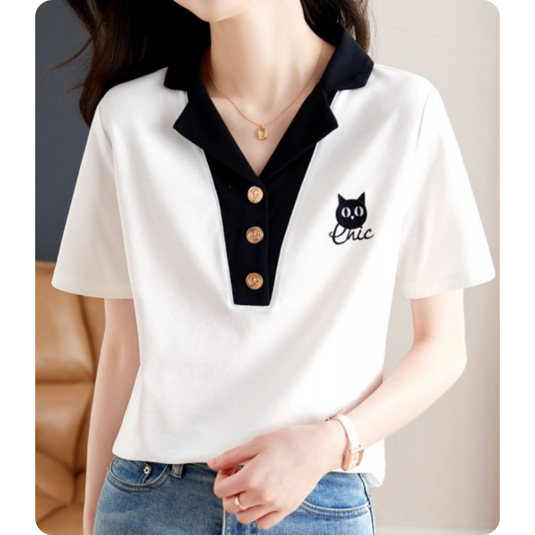 Milo Chic Cat Collar T-Shirt