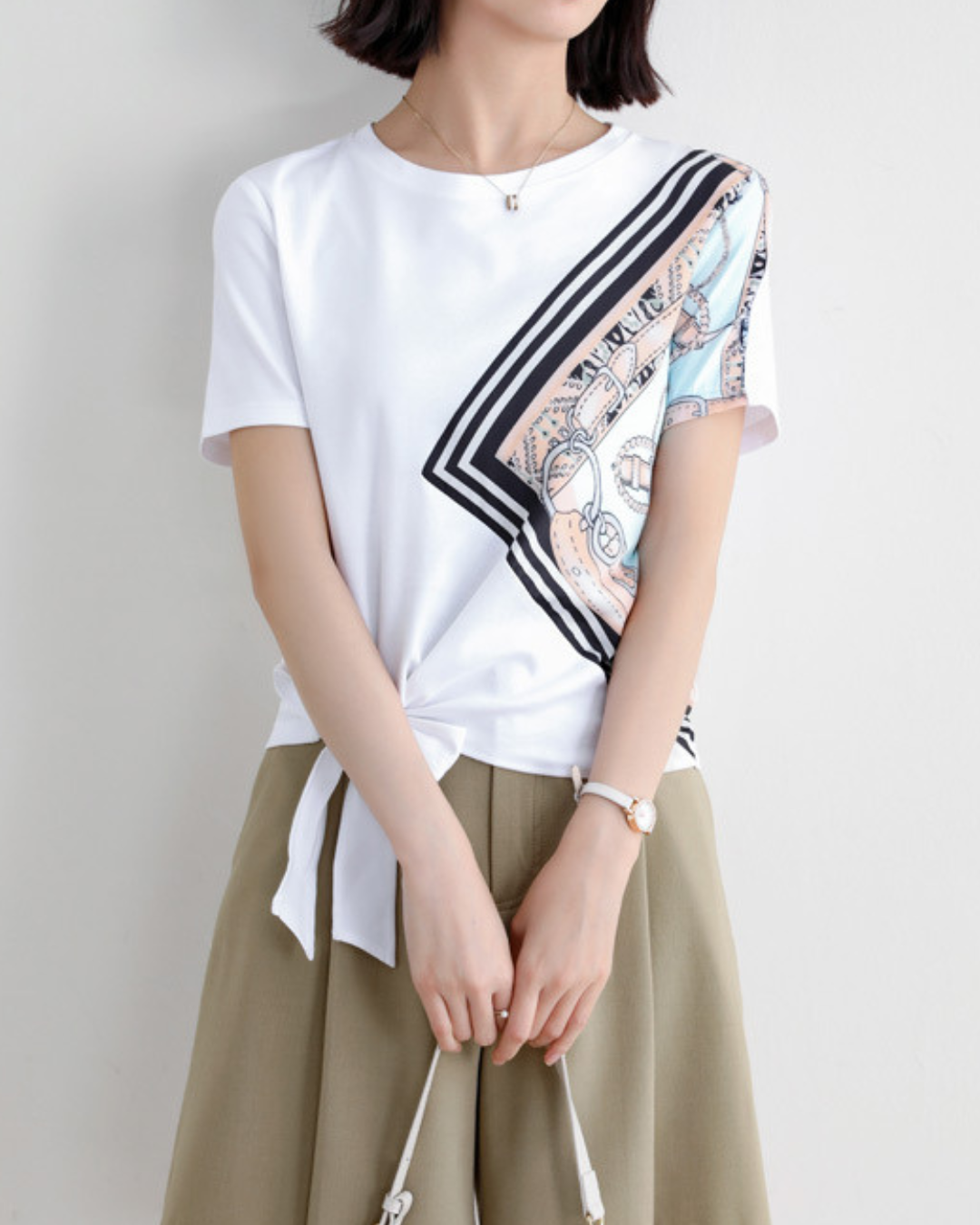 Marin Silk Trim Tie T-Shirt