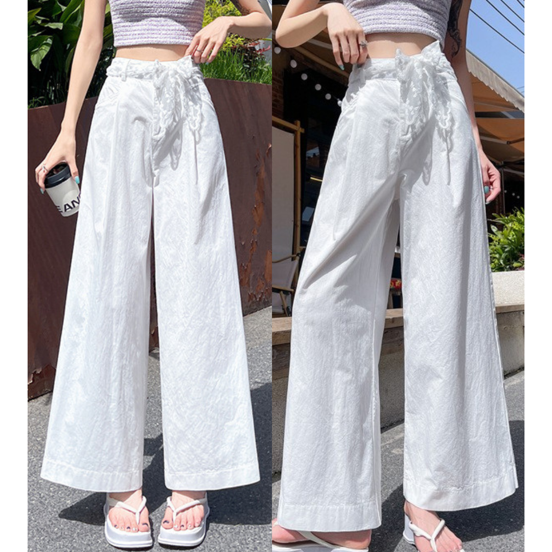 Liora Lace Bow Cotton Trousers