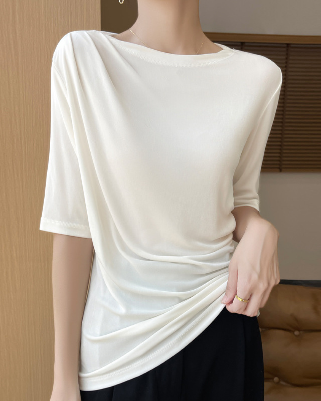 Elise Drape Acetate T-Shirt