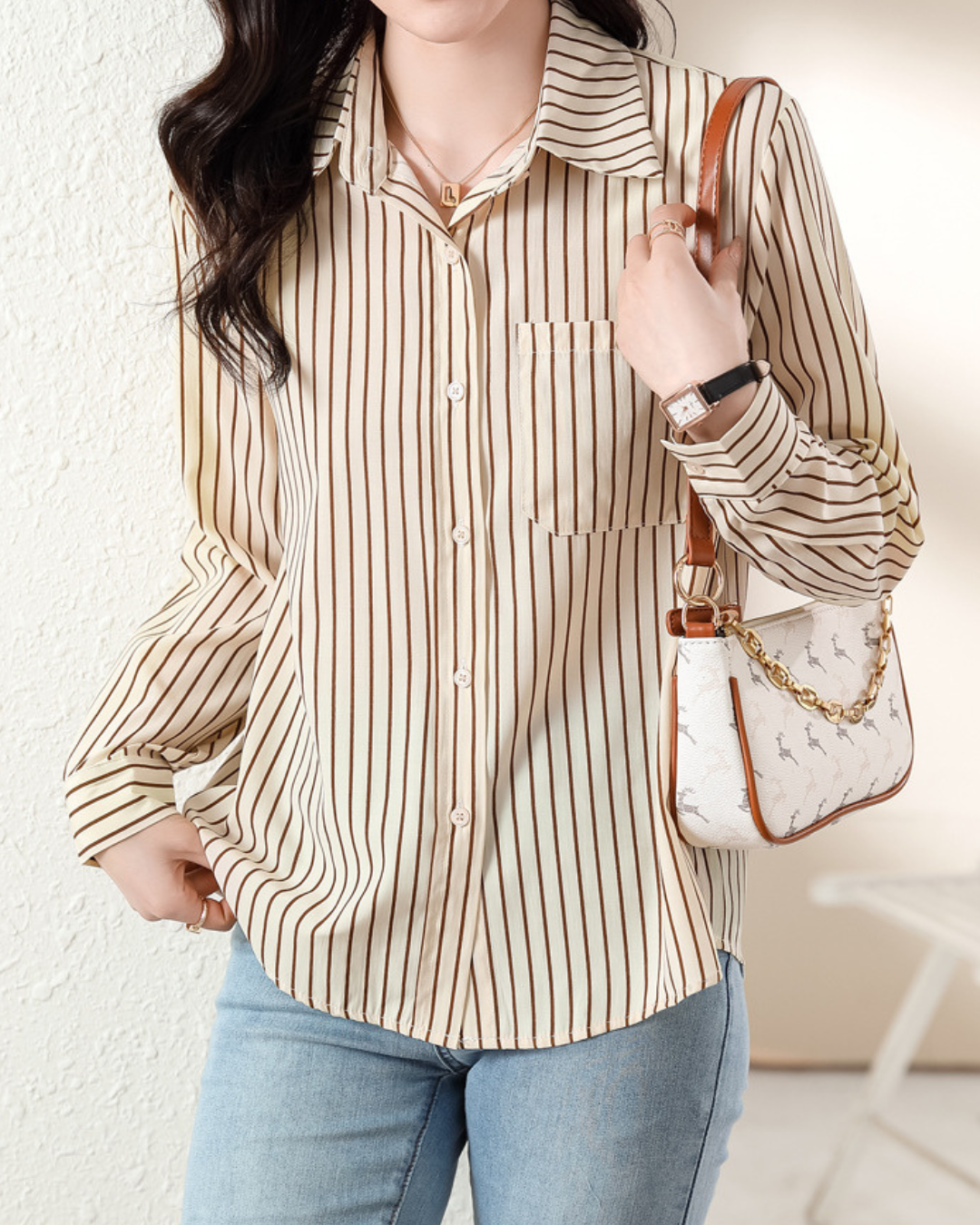 Mira Ease Stripe Pocket Shirt