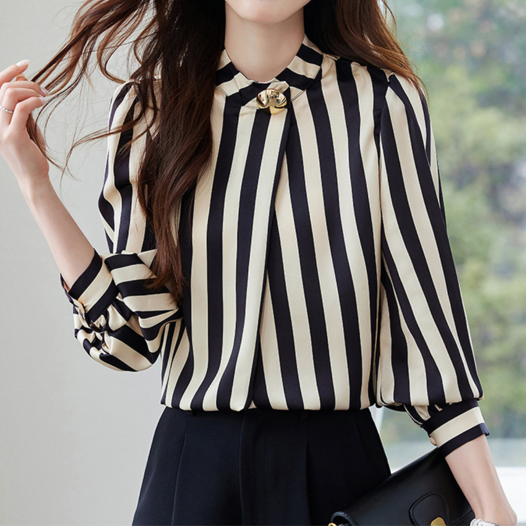 Clare Stripe Accent Blouse