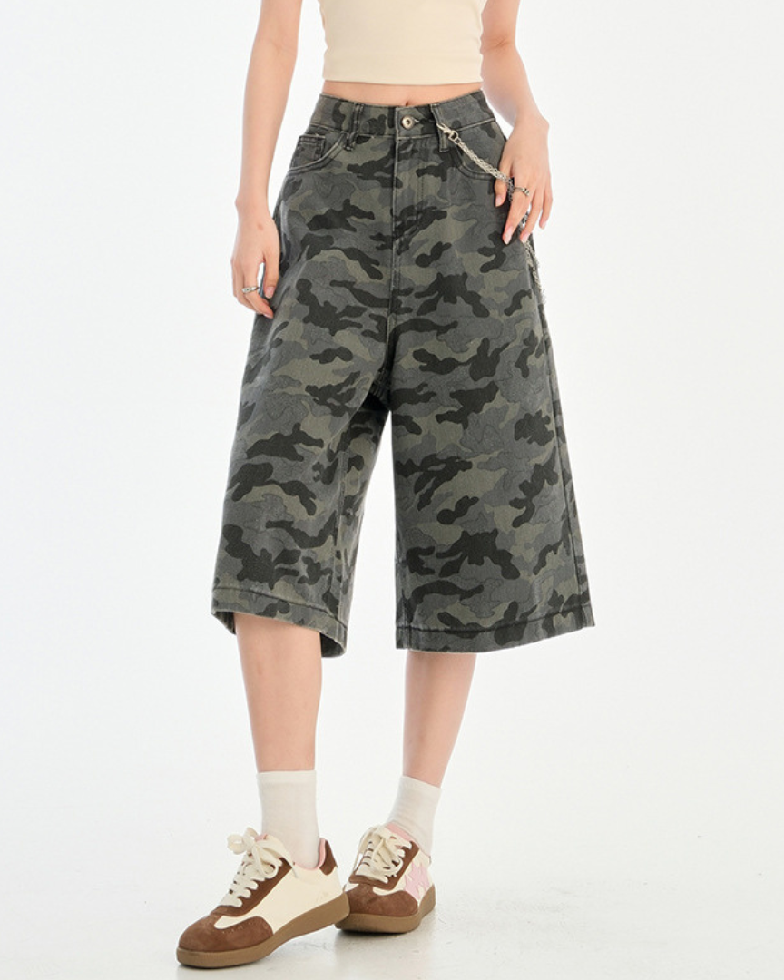 Lana Ease Camo Wide Crop Pants