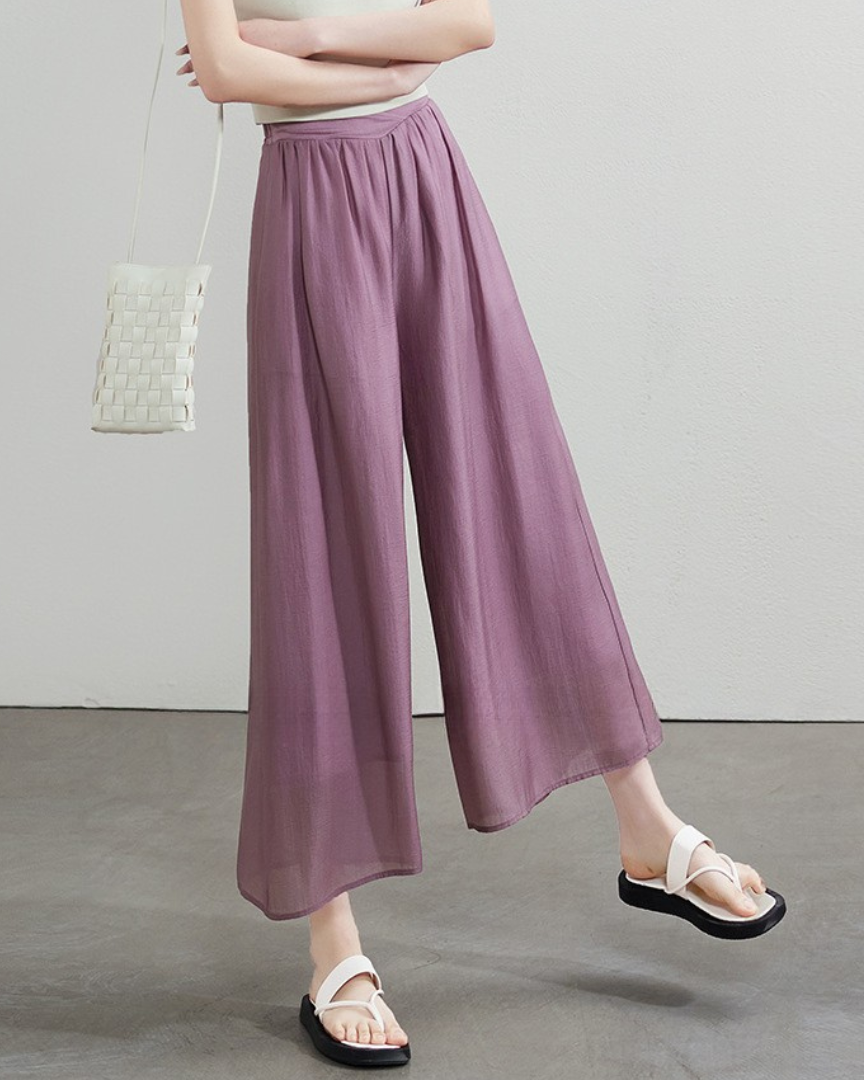 Serene Drape Chiffon Wide Pants