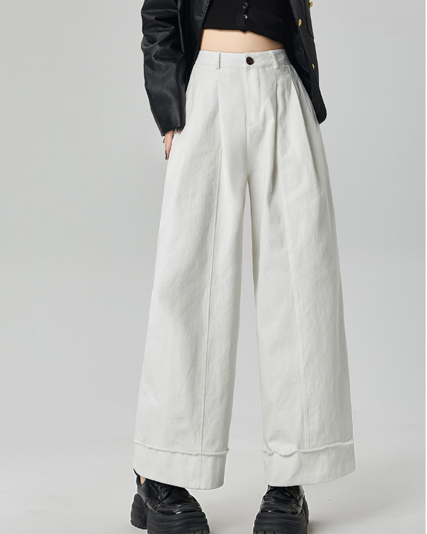 Mira Folded Wide Cotton Pants