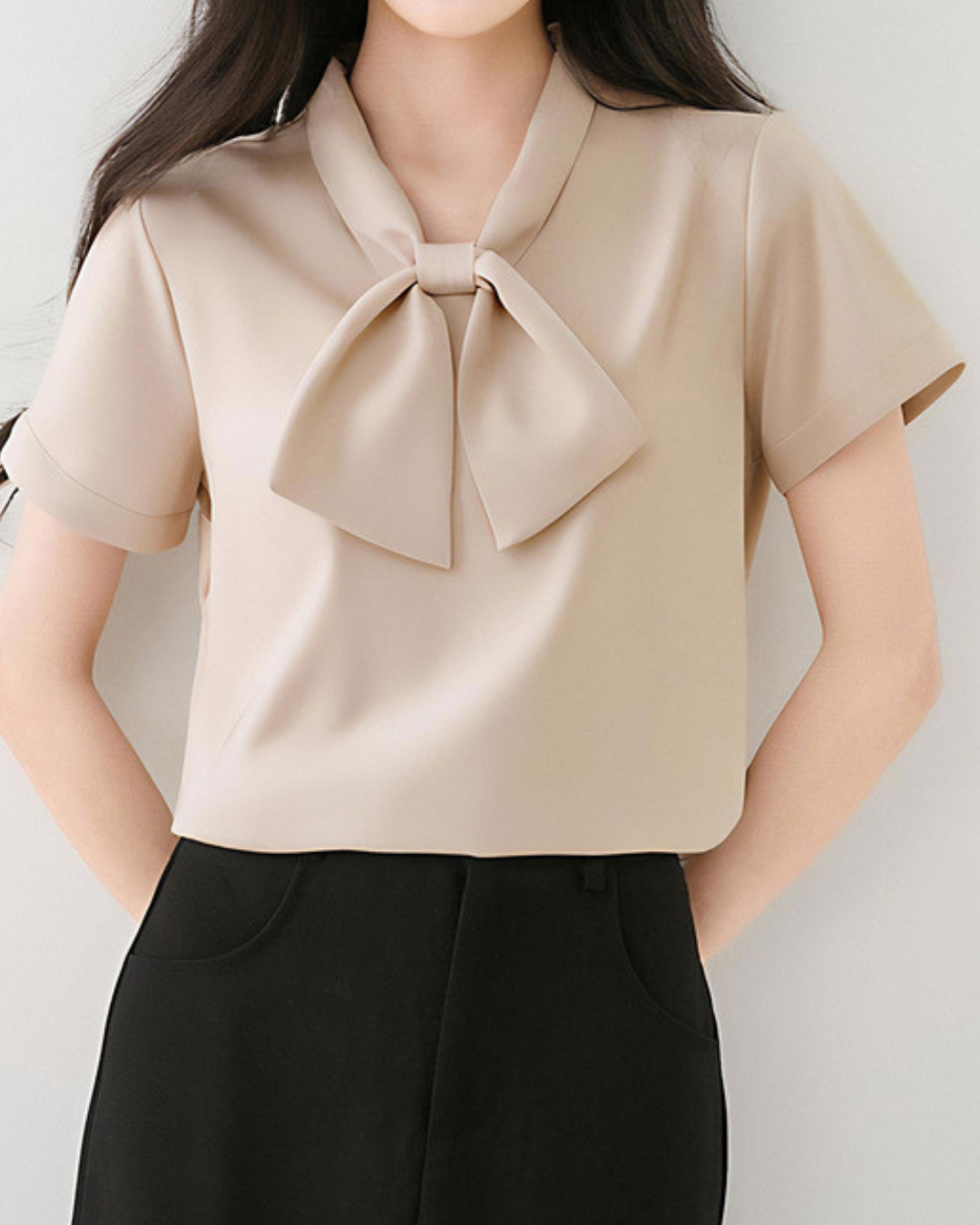 Alba Soft Bow Collar Blouse