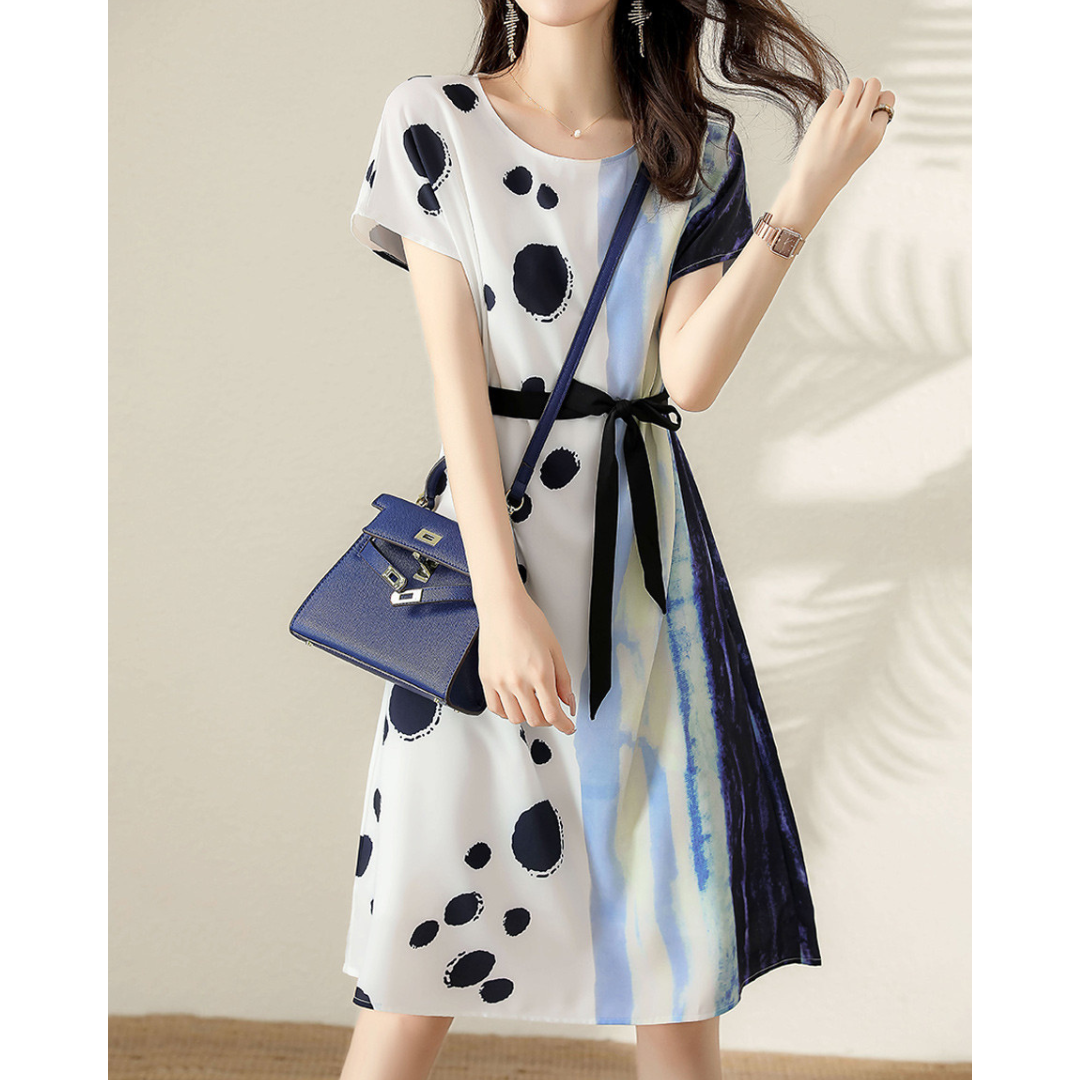 Azure Flow Ink Dot Dress