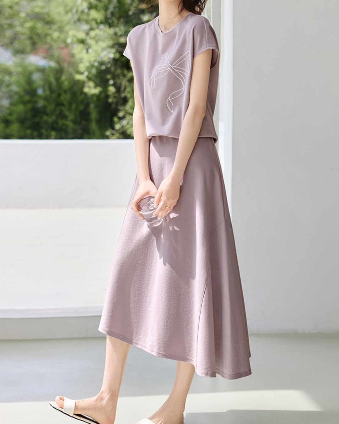 Lila Calm Ribbon Skirt Set