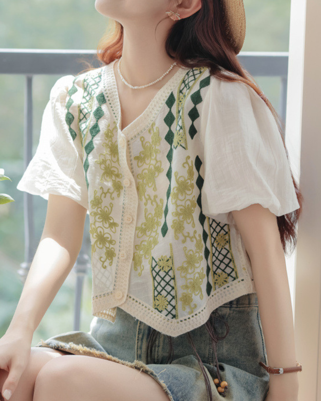 Aster Garden Embroidered Blouse