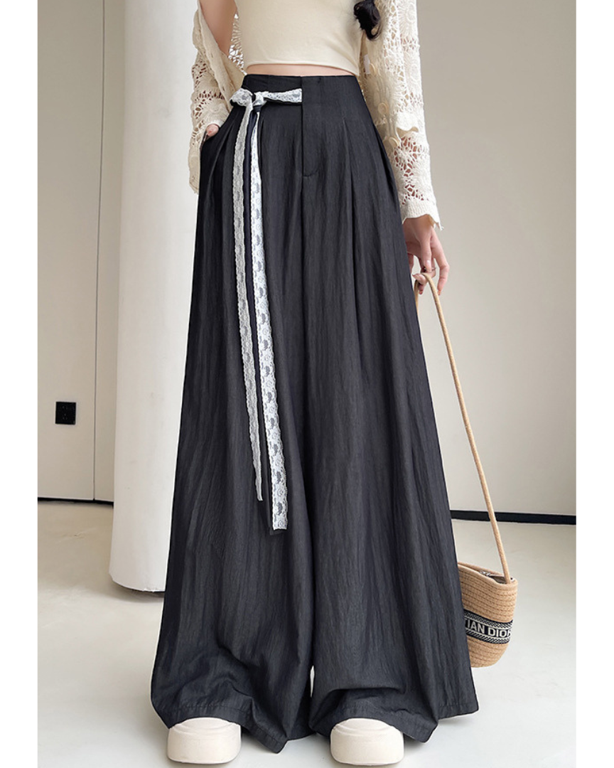 Mira Lace Tie Wide Trousers