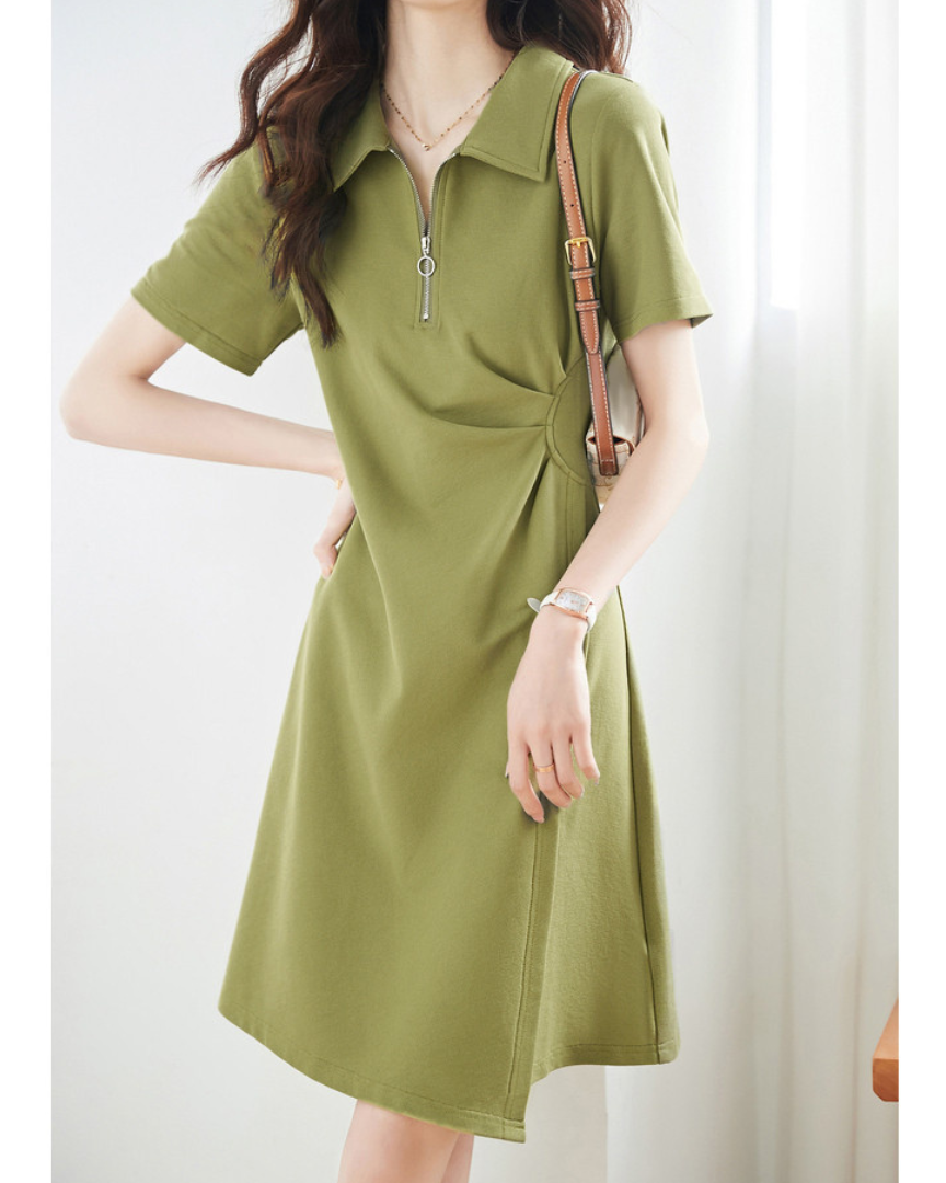 Romi Zip Curve Polo Dress