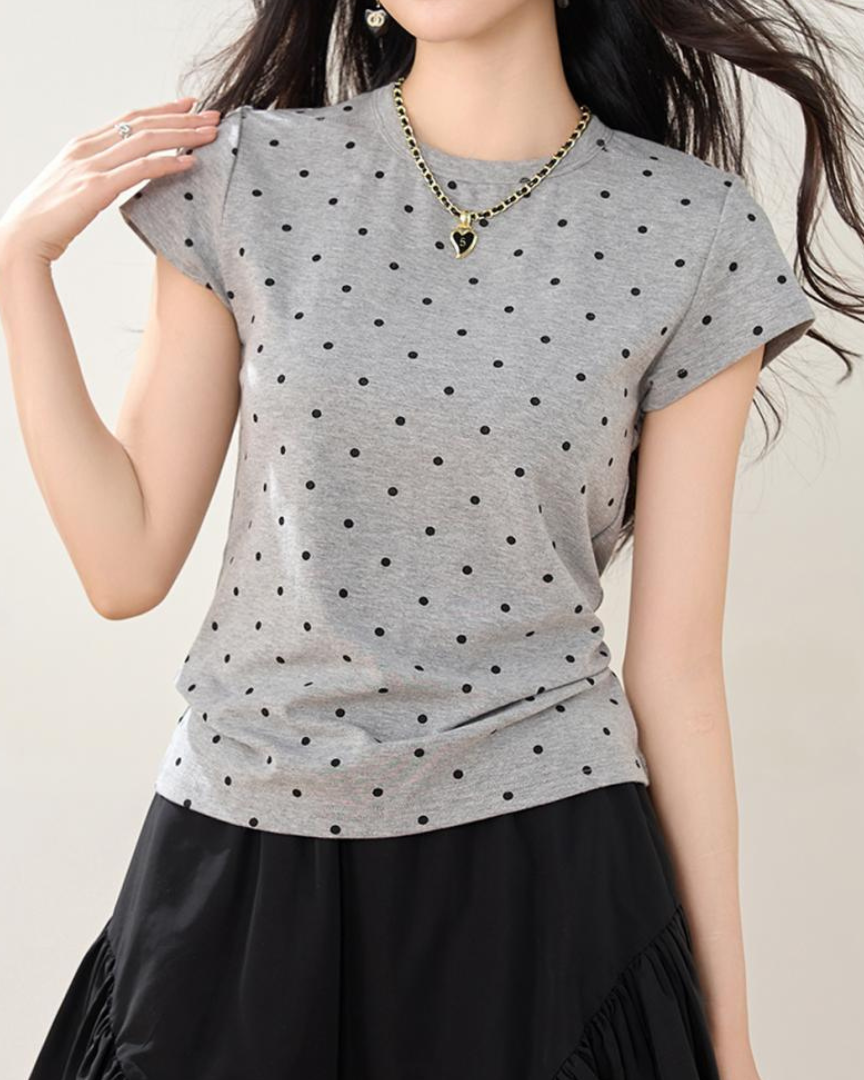Isla Soft Dot Cotton T-Shirt