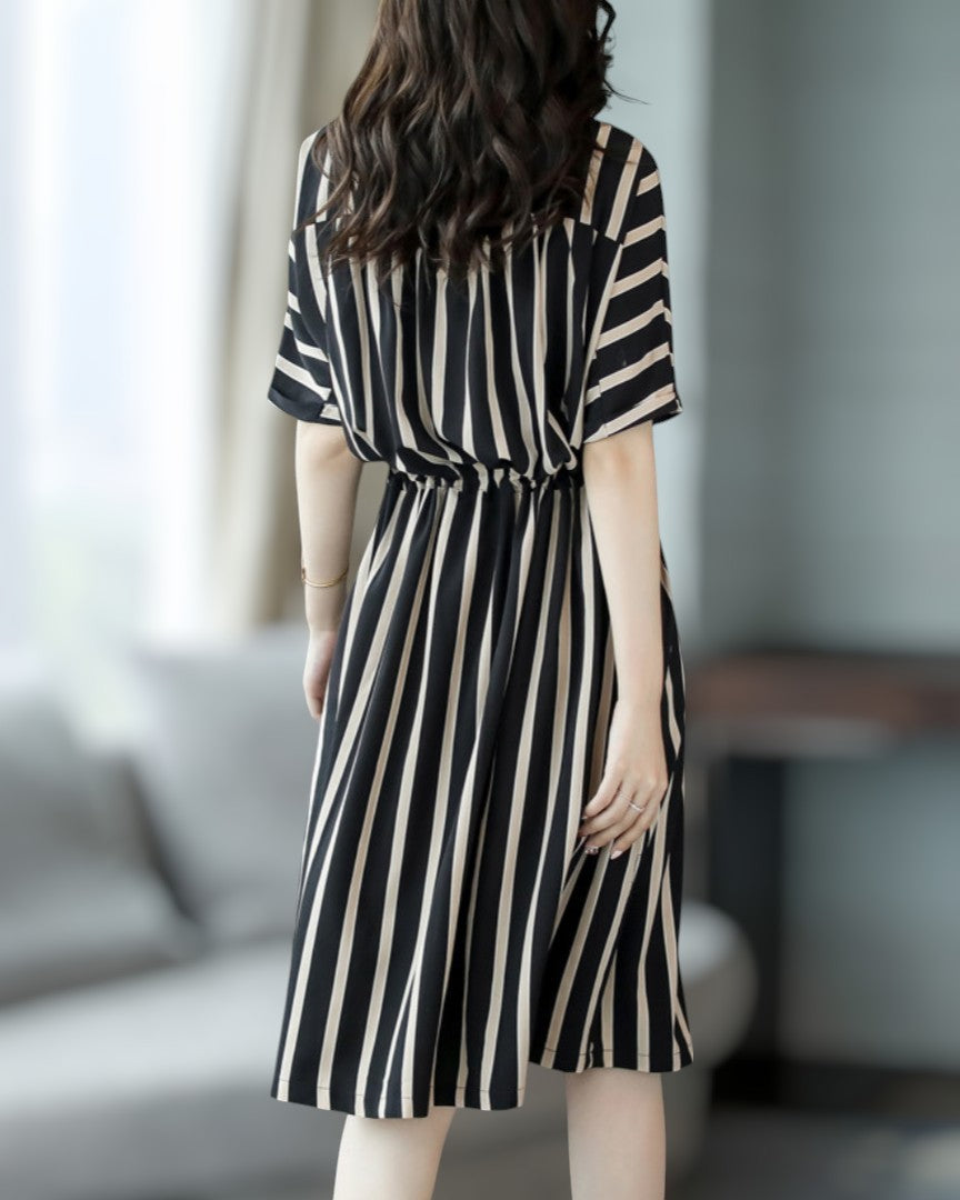 Eden Stripe Flow Midi Dress