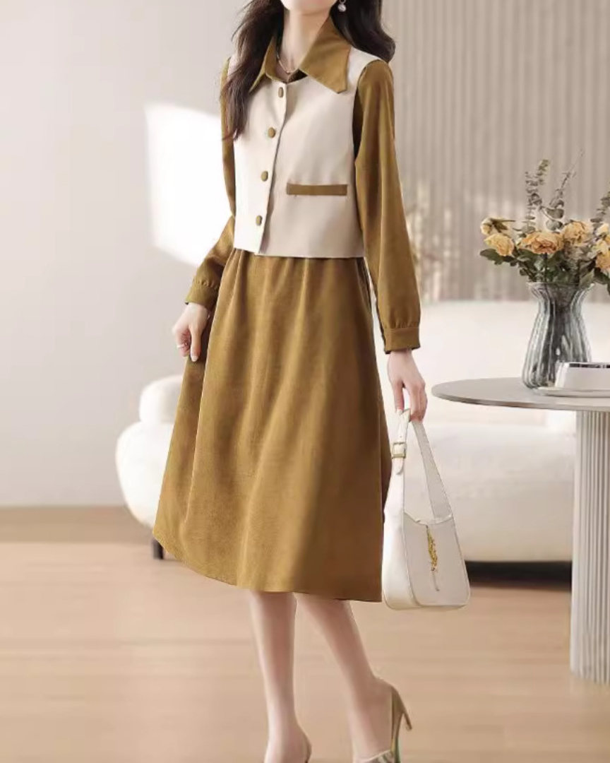 Ivette Layered Collar Set Dress
