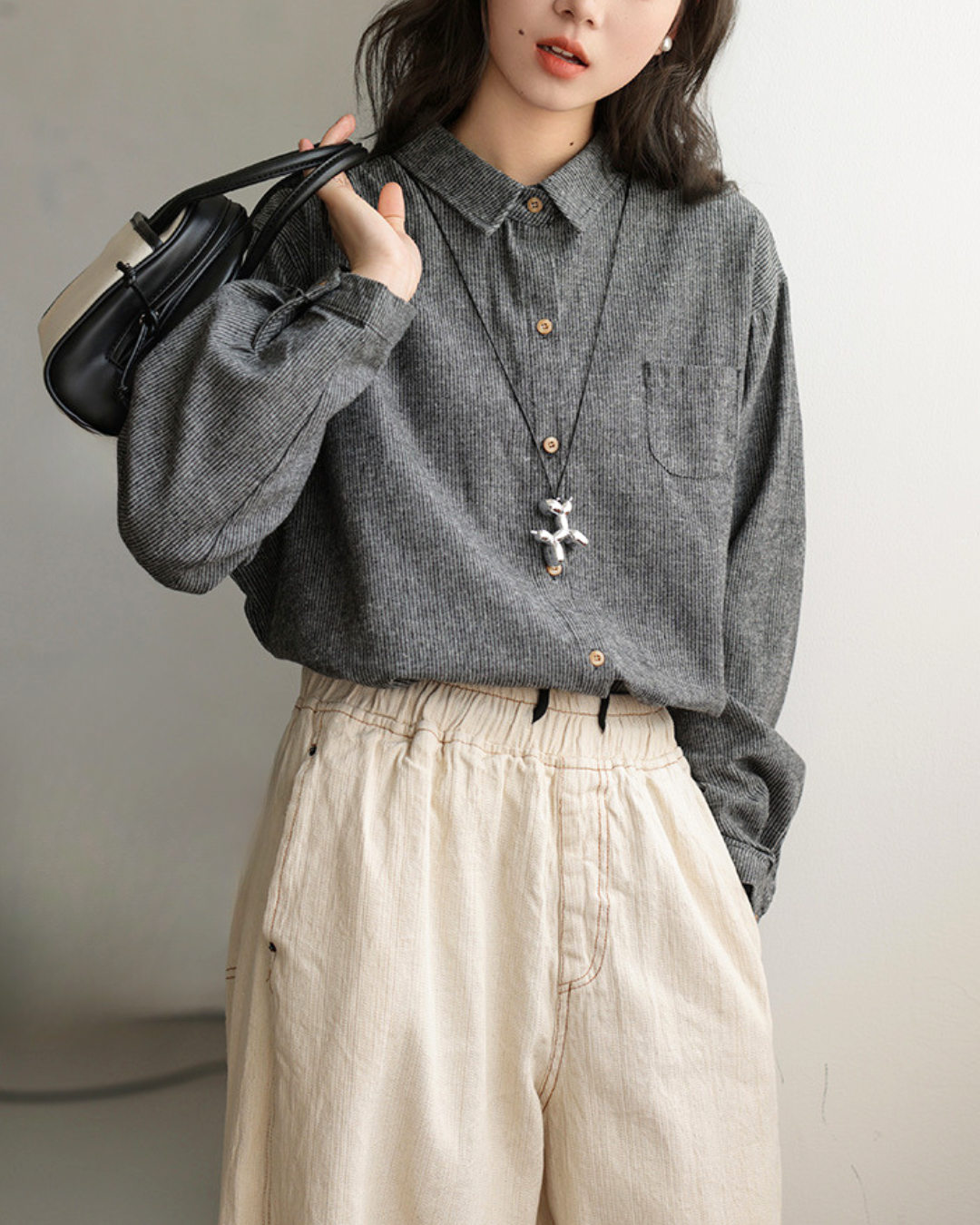 Nara Soft Stripe Button Shirt