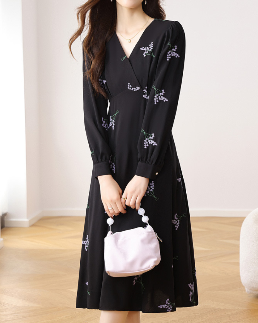 Liliane Bloom Draped Midi Dress