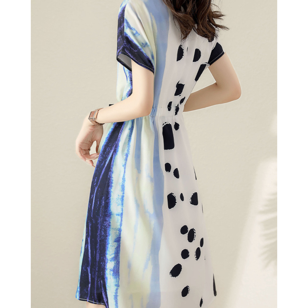 Azure Flow Ink Dot Dress