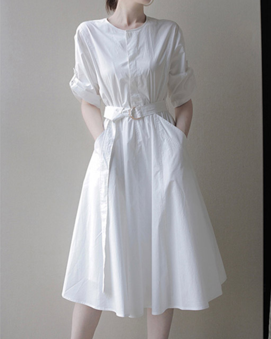 Auden Soft Belted Cotton Dress