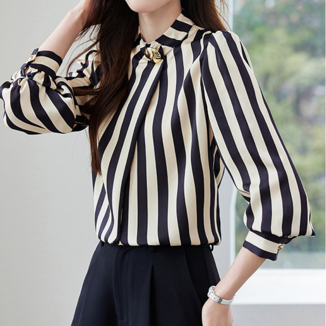 Clare Stripe Accent Blouse