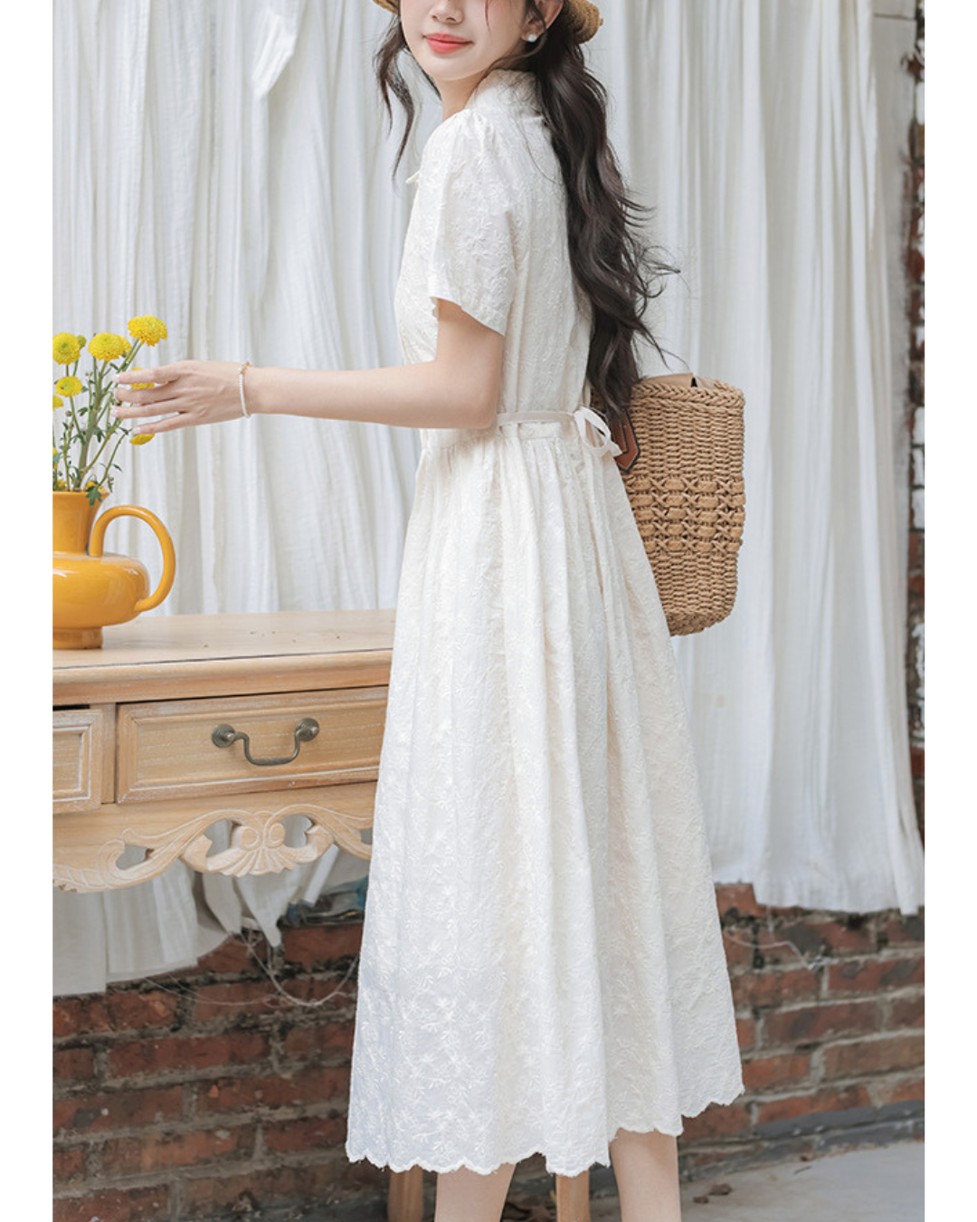 Elora Bloom Texture Shirt Dress