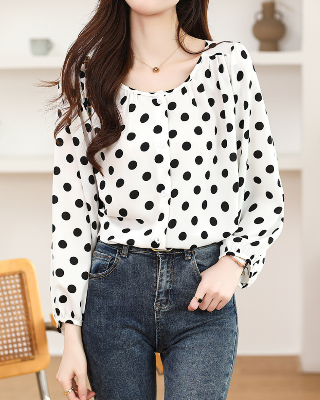 Lina Poise Dot Blouse