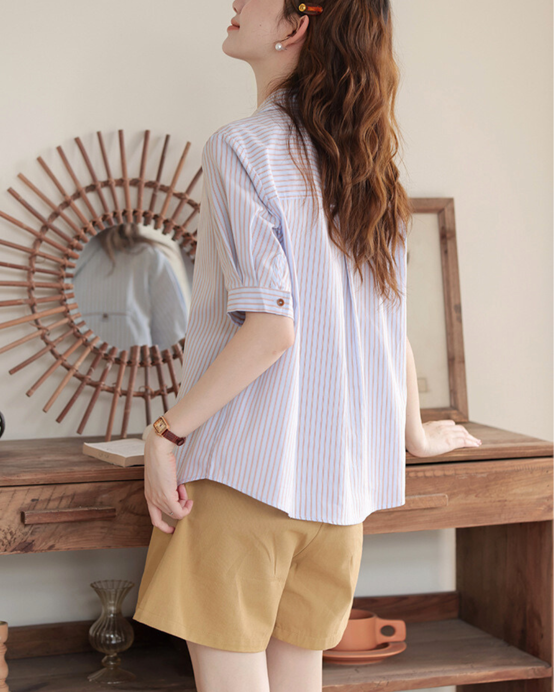 Mira Stripe Pocket Cotton Shirt