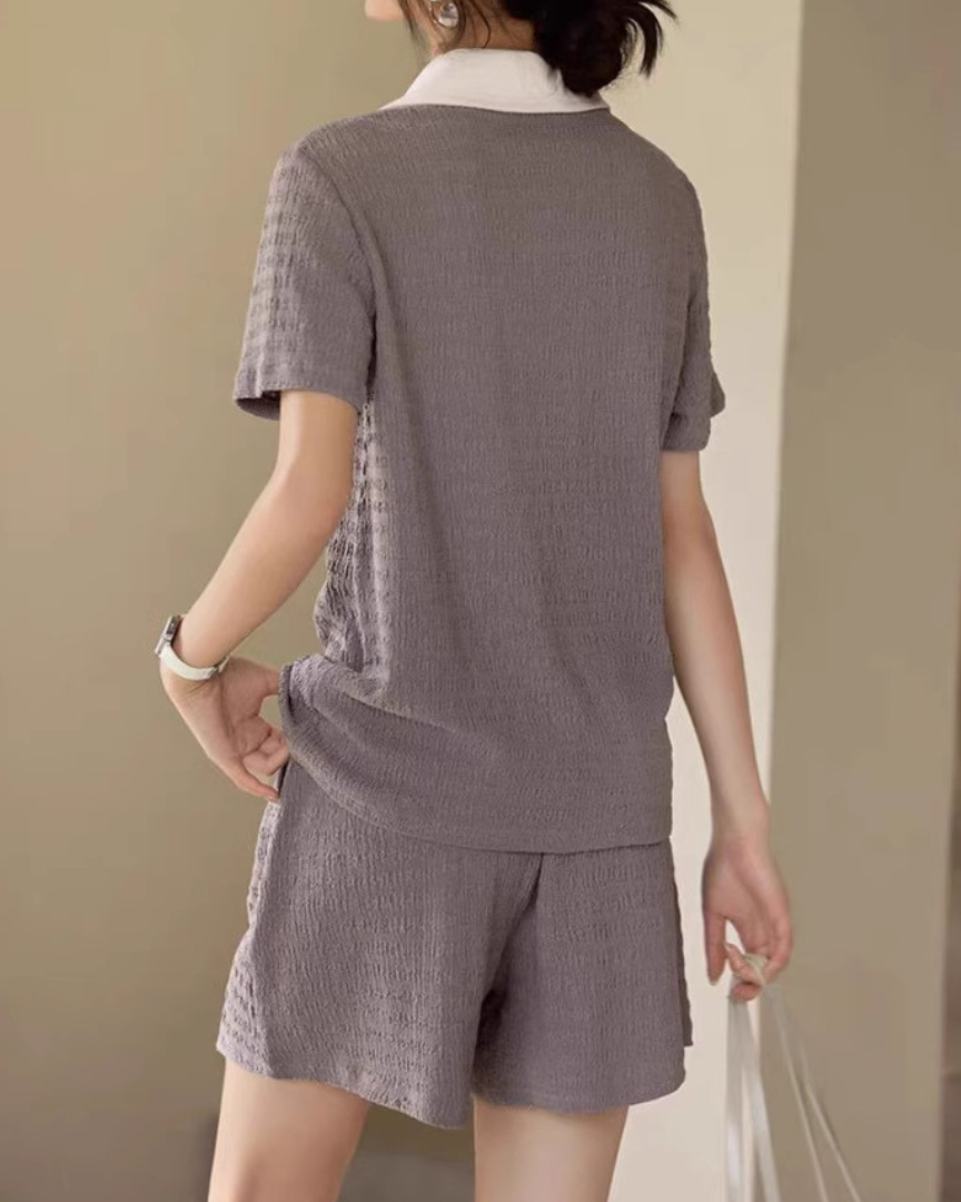 Mira Soft Texture Polo Set