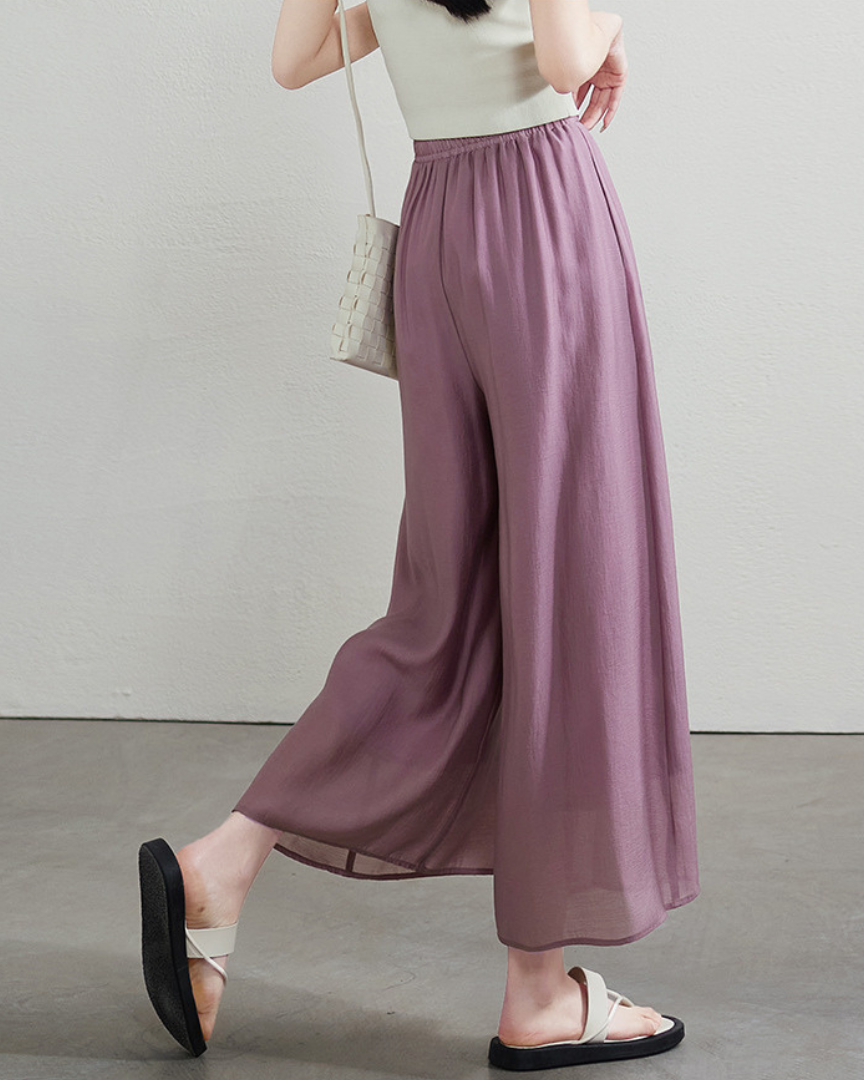 Serene Drape Chiffon Wide Pants