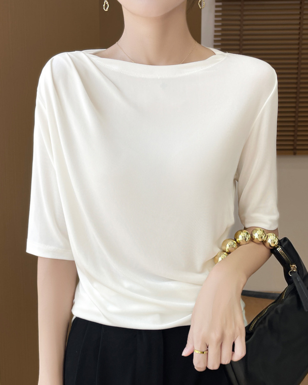 Elise Drape Acetate T-Shirt