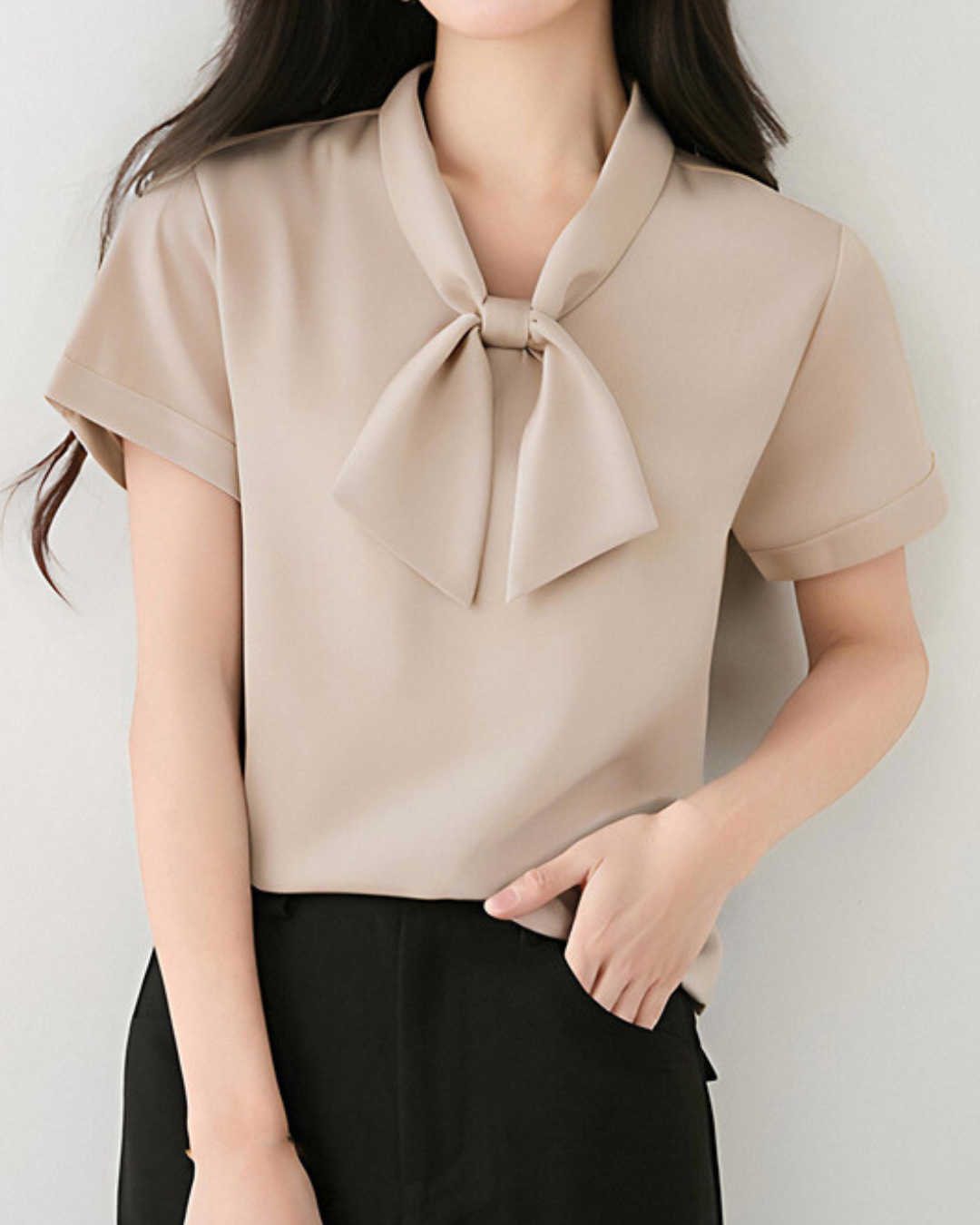 Alba Soft Bow Collar Blouse