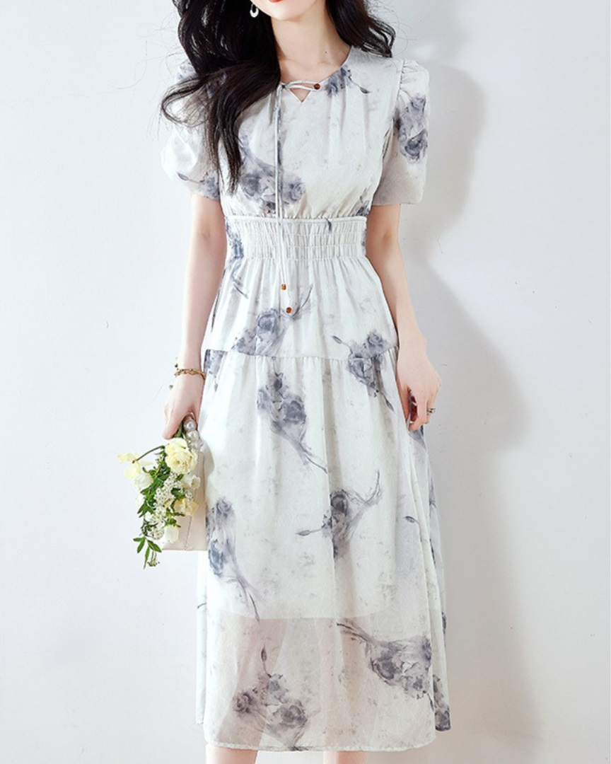 Iris Mist Ink Flare Dress