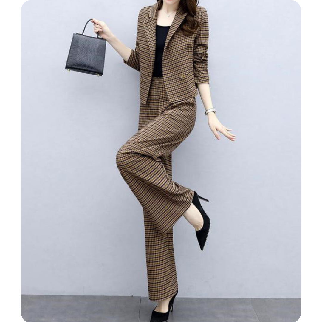 Ivy Check Cropped Suit Set