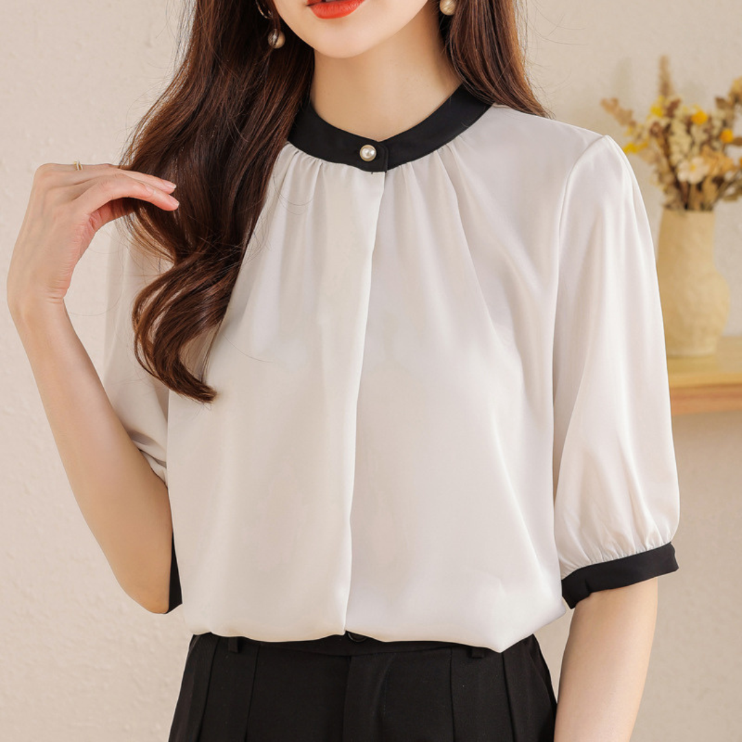 Vera Ease Pearl Trim Blouse