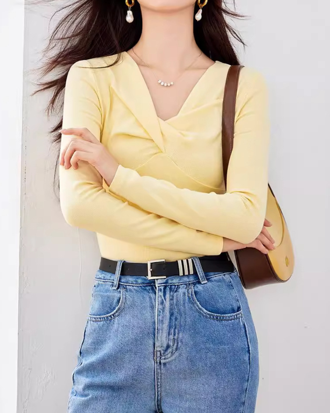 Celine Twist Viscose Knit Top