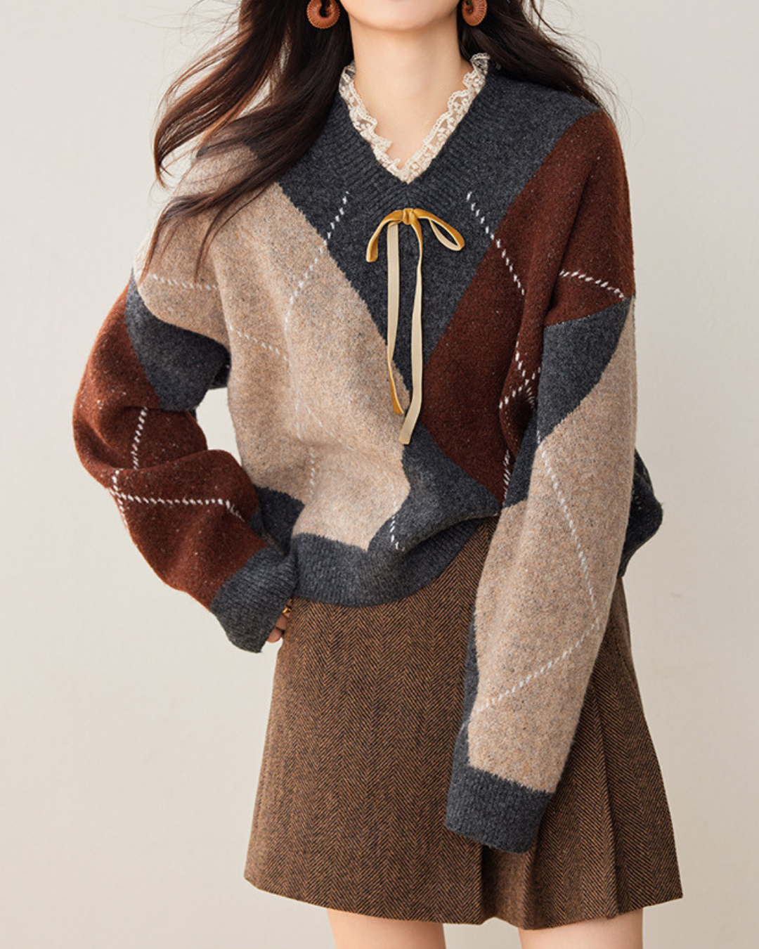 Autumn Soft Patchwork Sweater