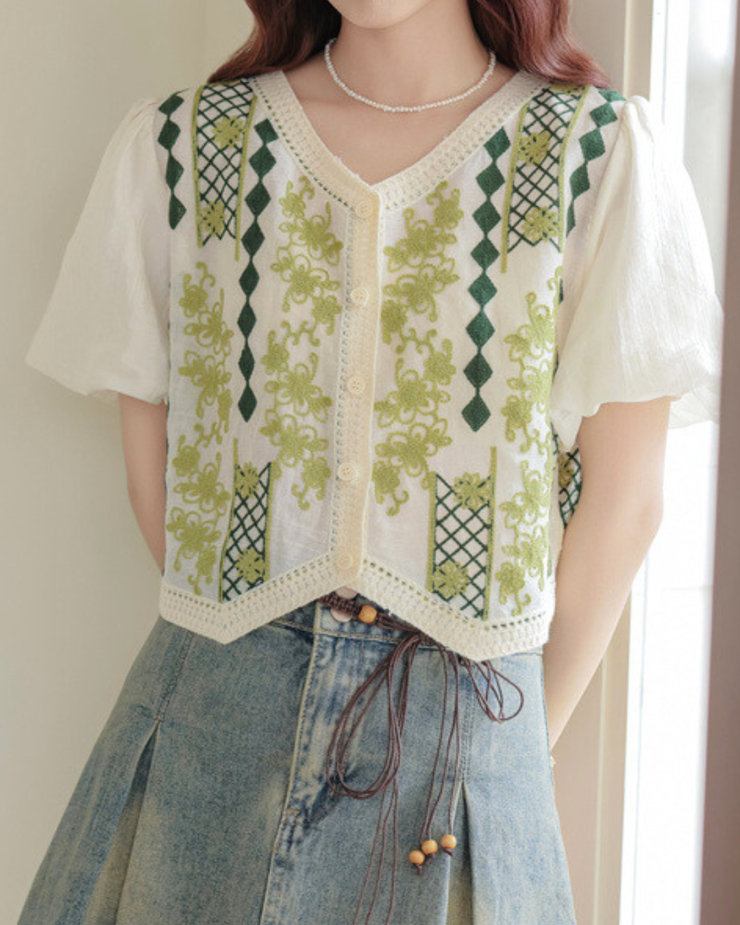 Aster Garden Embroidered Blouse